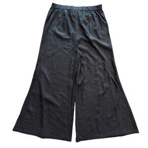 CECE LINEN BLEND WIDE LEG BLACK TROUSERS PANTS NWOT SIZE MEDIUM
